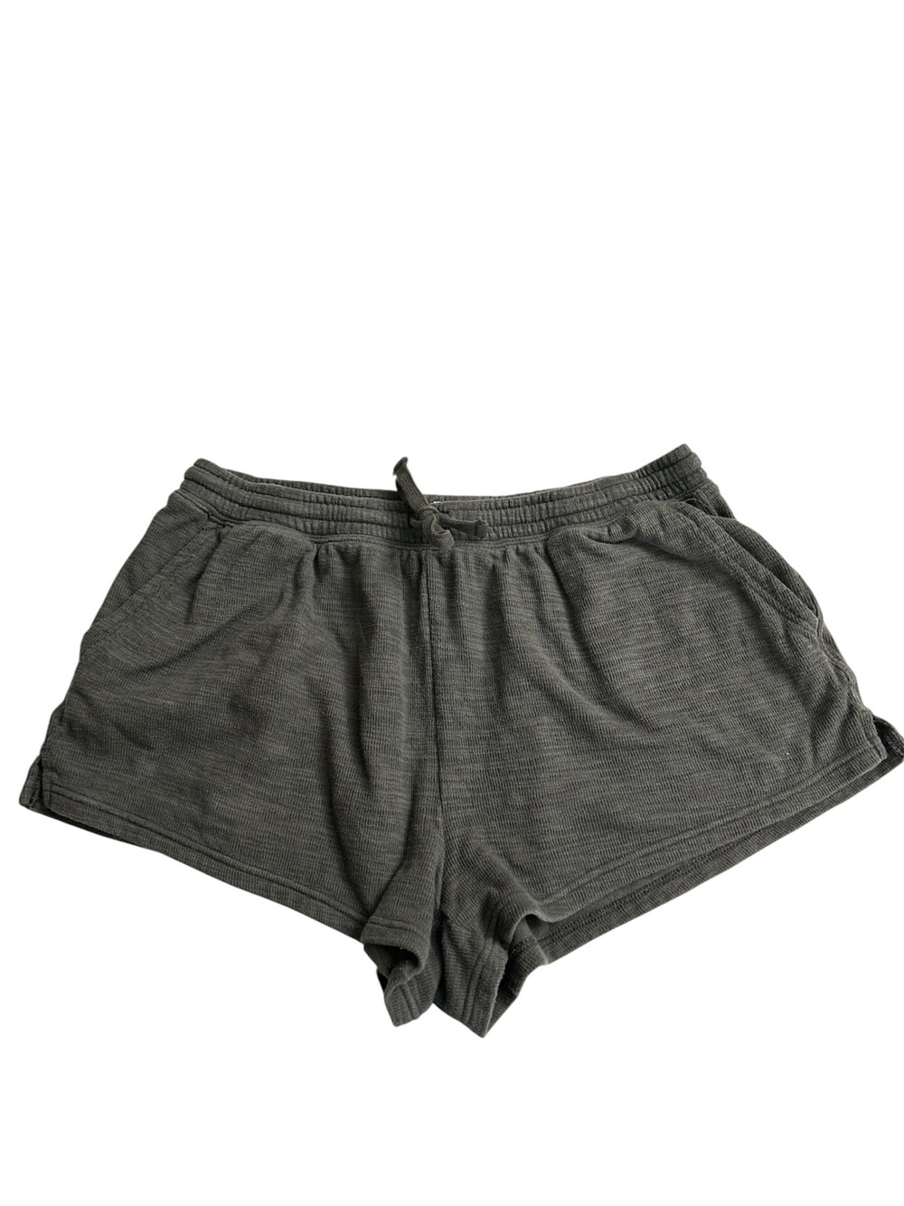 Aerie Always and Forever Real Gray Soft Lounge Shorts Drawstring Pockets L